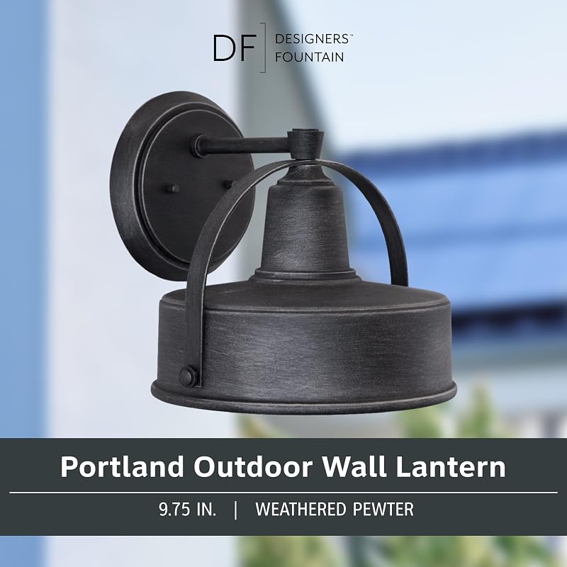 Farol pared exterior peltre desgastado