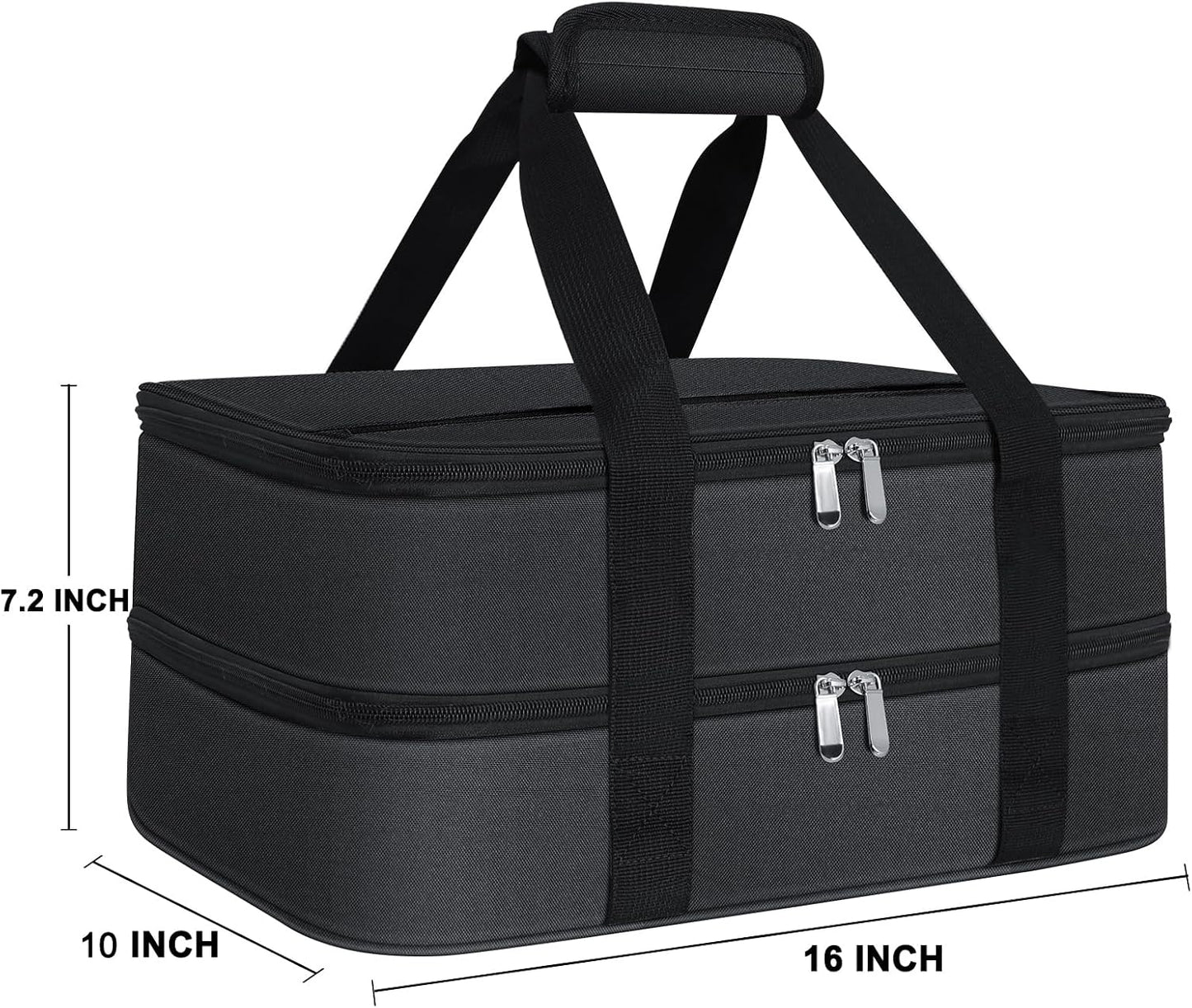 Bolsa transporte cazuela doble aislamiento 9x13" color negro