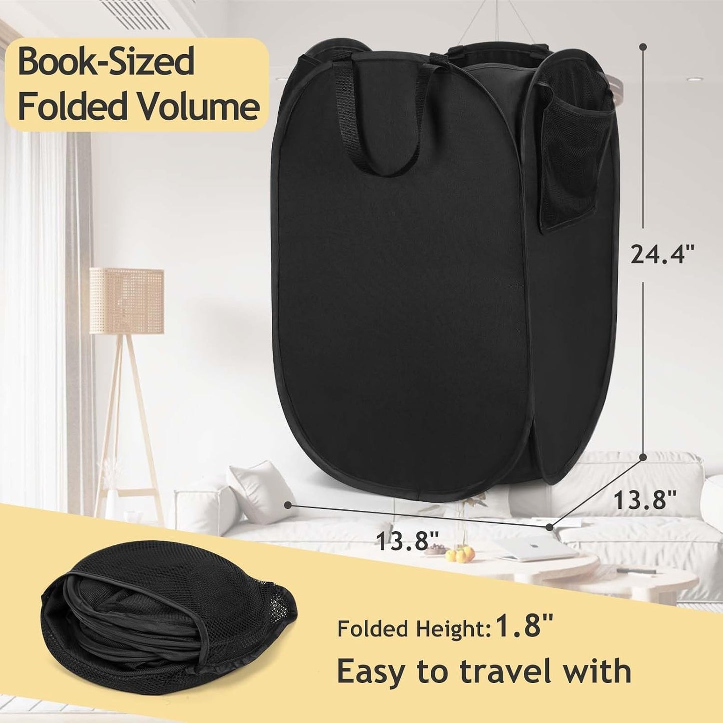 Cesta lavandería desplegable 70L pack 2 tela Oxford 600D
