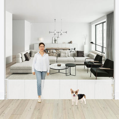Puerta retráctil para perros 24x150pulg malla reforzada