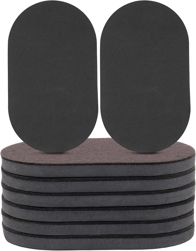 8 Deslizadores Muebles Ovalados 3-1/2x6pulg Madera Dura