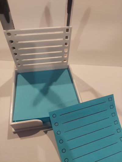 Soporte notas adhesivas con plantilla blanco