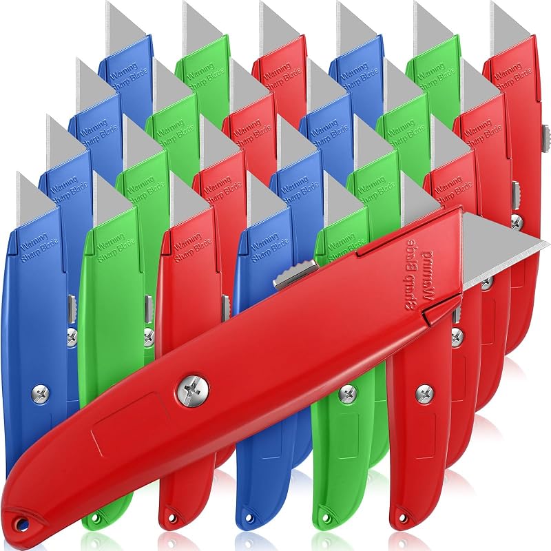 Cuchillo utilitario hoja retráctil aluminio 30uds color