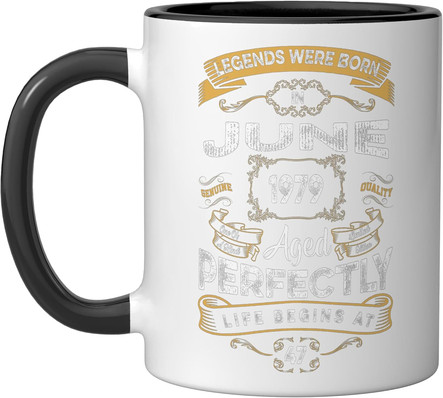 Taza Cerámica Edición 47 Aniversario Negro/Blanco