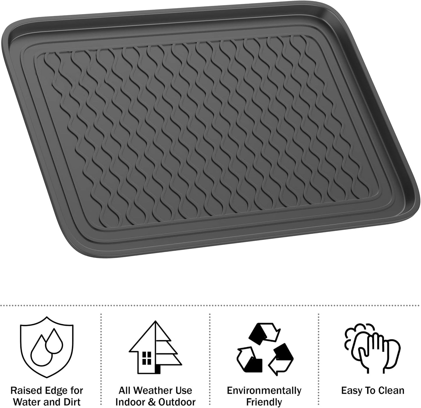 Bandeja para botas plástico resistente agua set 2 gris