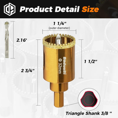 Sierra diamante 1-1/4pulg con 2 brocas cerámica