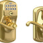 Cerradura puerta teclado Flex-Lock latón brillante FE595