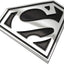 Insignia coche Superman logotipo clásico negro cromado