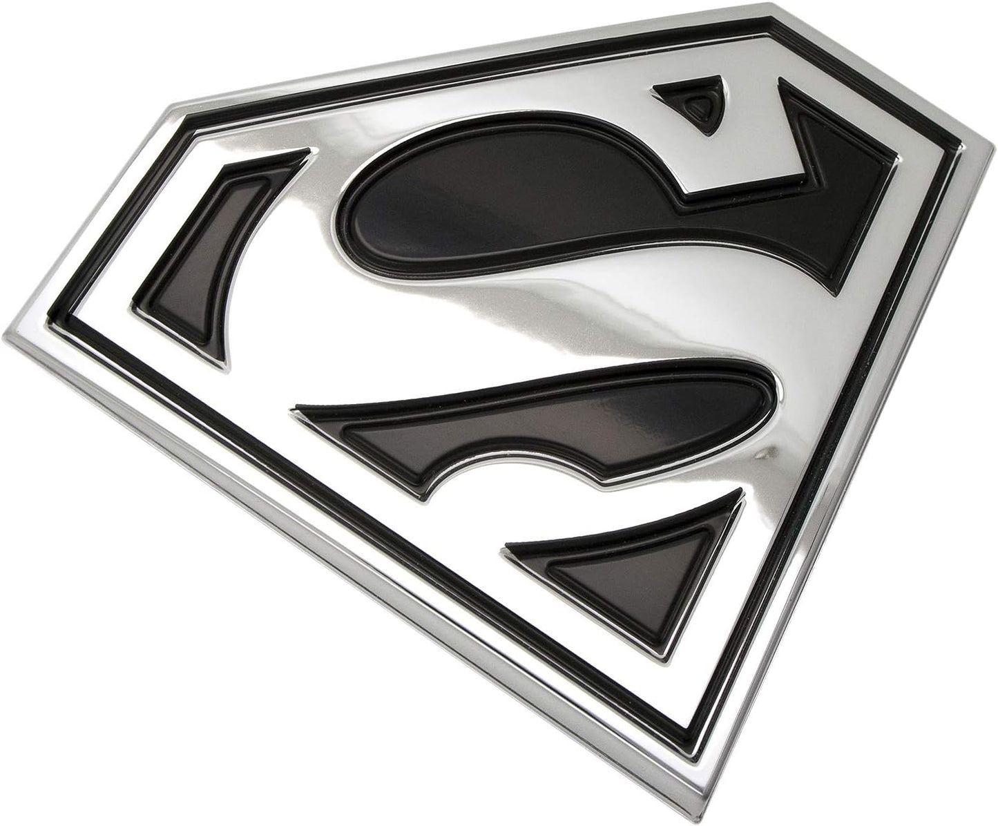 Insignia coche Superman logotipo clásico negro cromado