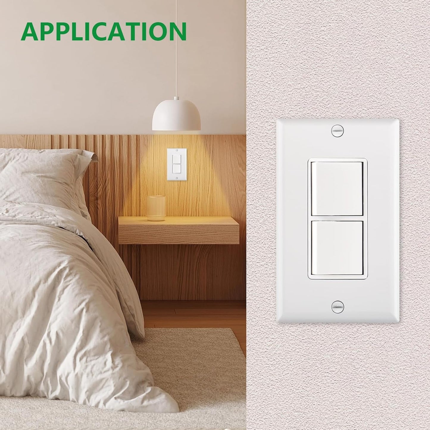 2 Interruptores Basculantes Dúplex 15A 120V Cert UL Blanco