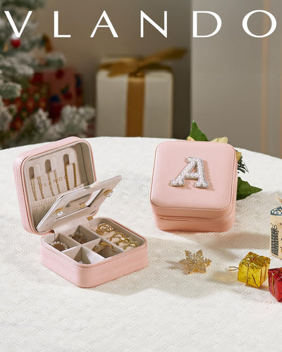 Joyero personalizado con inicial K rosa para niñas