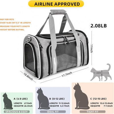 Transportador mascotas suaves lados plegable resistente 15lb