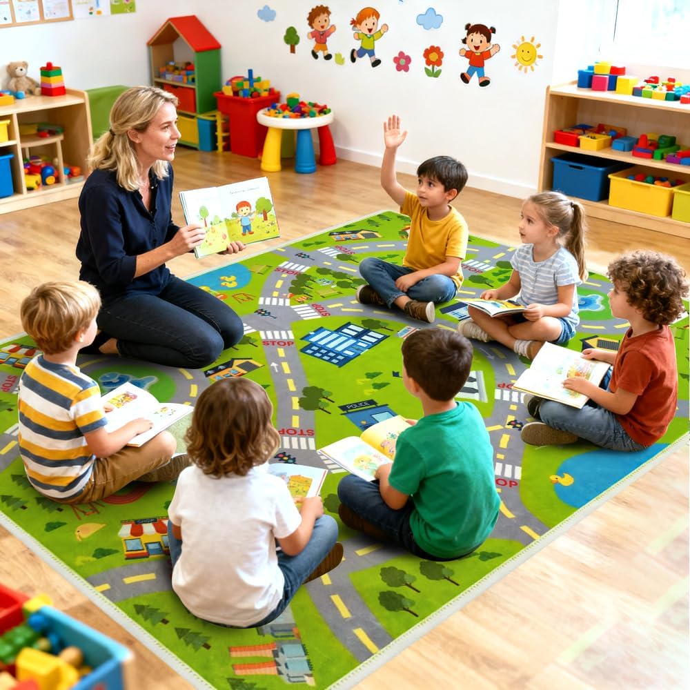 Alfombra coche niños extra grande gruesa sala set