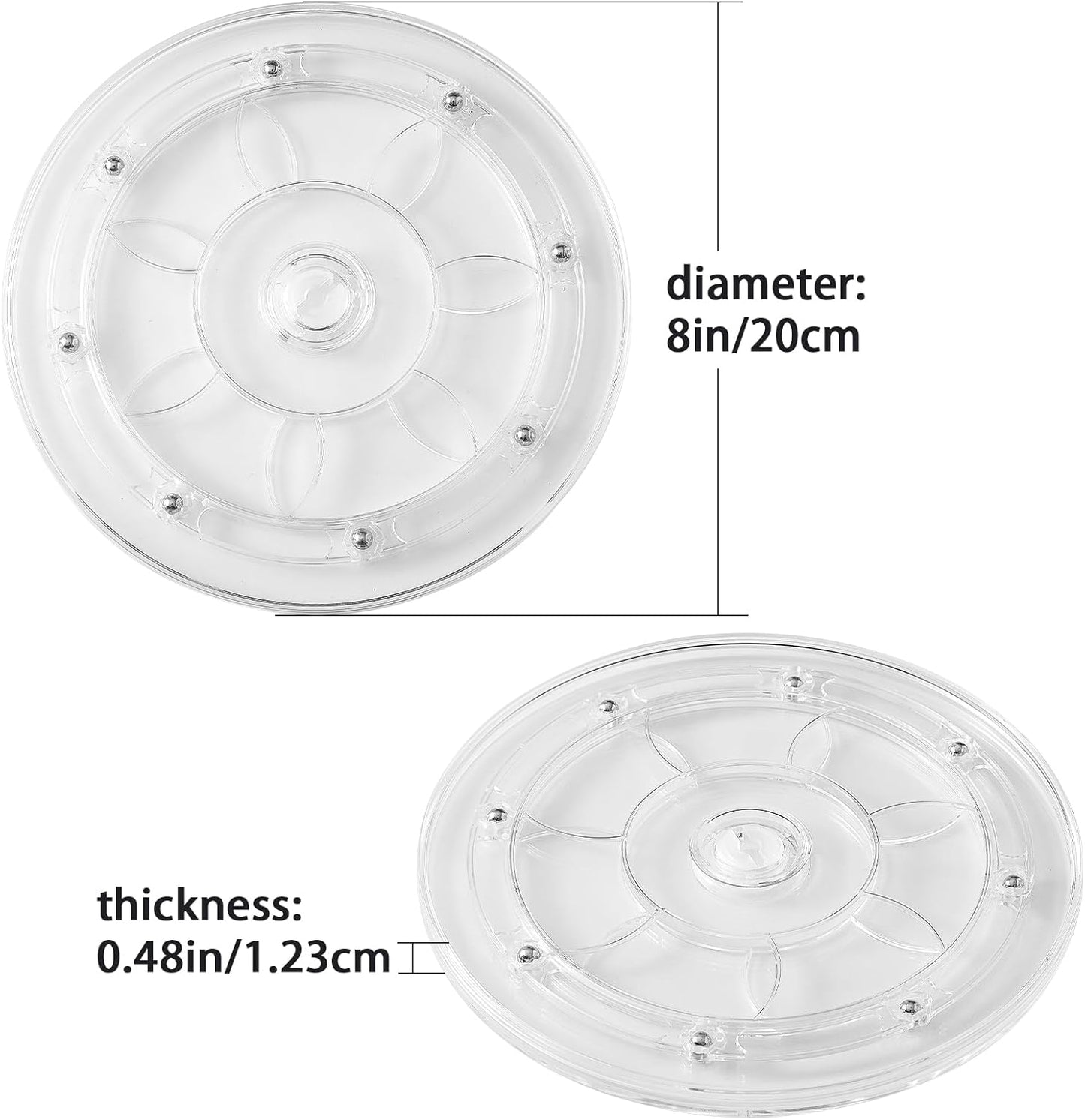 Organizador plato giratorio acrílico 8pulg base antiderrap