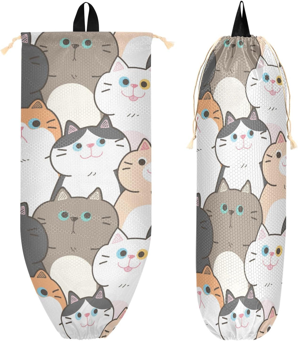 Soporte bolsas plástico gato reutiliz. pared cocina set 2