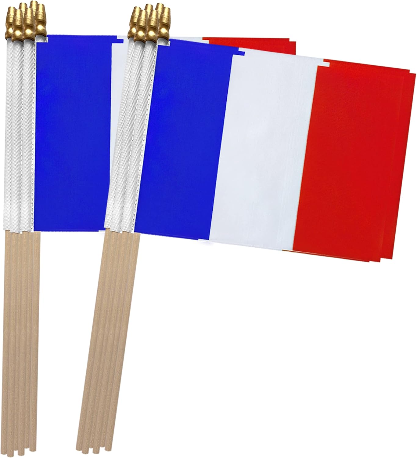 Banderas mano Francia 5x8pulg pack 12