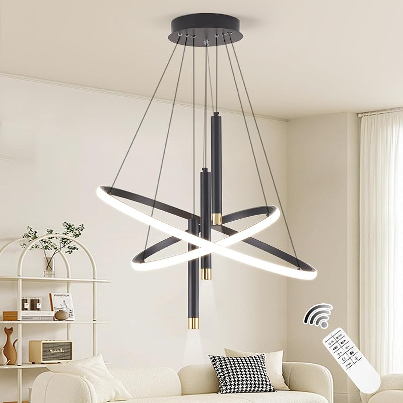 Candelabros LED negros modernos 24" regulables