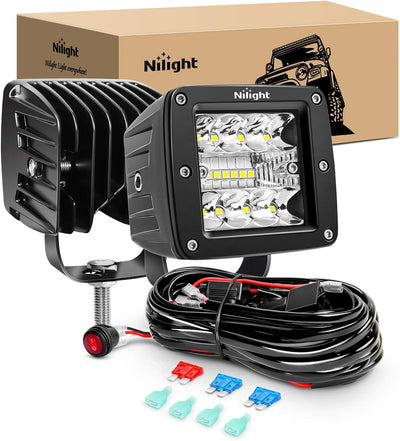 2 Módulos LED 3pulg 42W Cubos Luz Reversa Montaje Parrilla