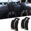 Ganchos reposacabezas asiento auto set 2 gamuza negro