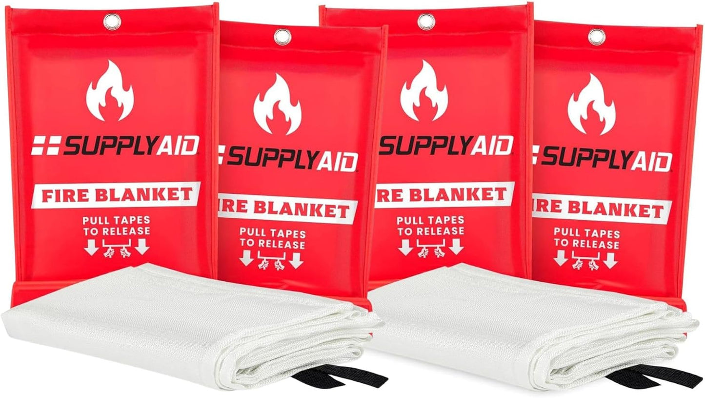 4 Mantas Emergencia Incendios Campamento Color Blanco
