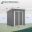 Cobertizo metal 6x4ft con puerta cerradura ventilación