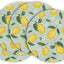 Set 4 Manteles Redondos Verano Flores Limón Azul 14pulg