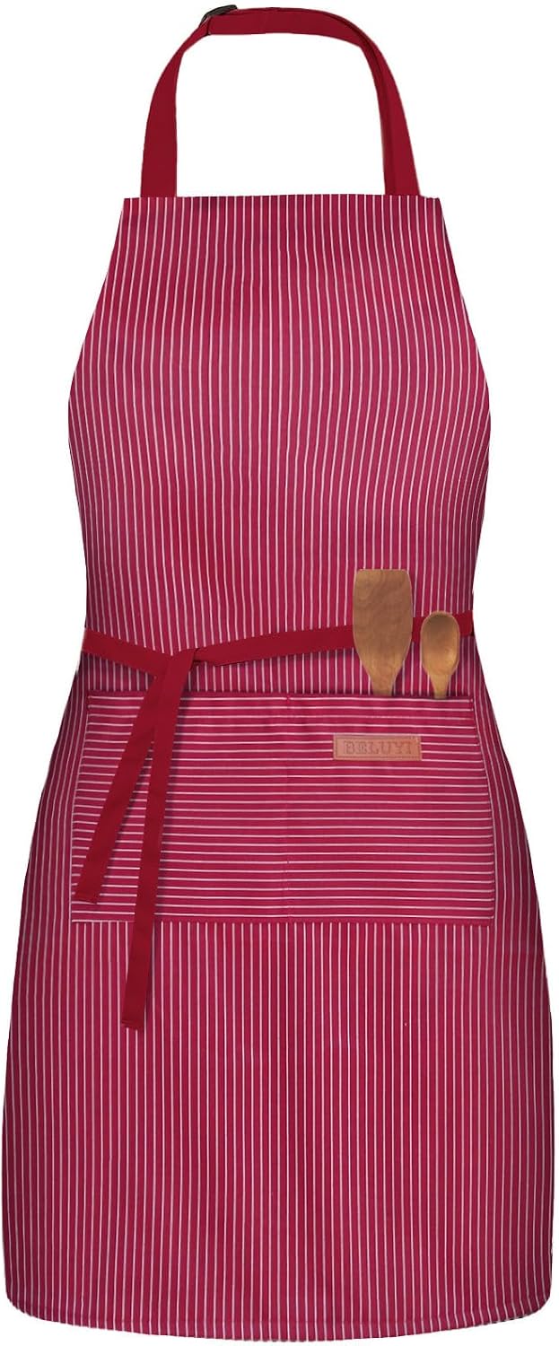 Delantal chef con babero ajustable 2 bolsillos