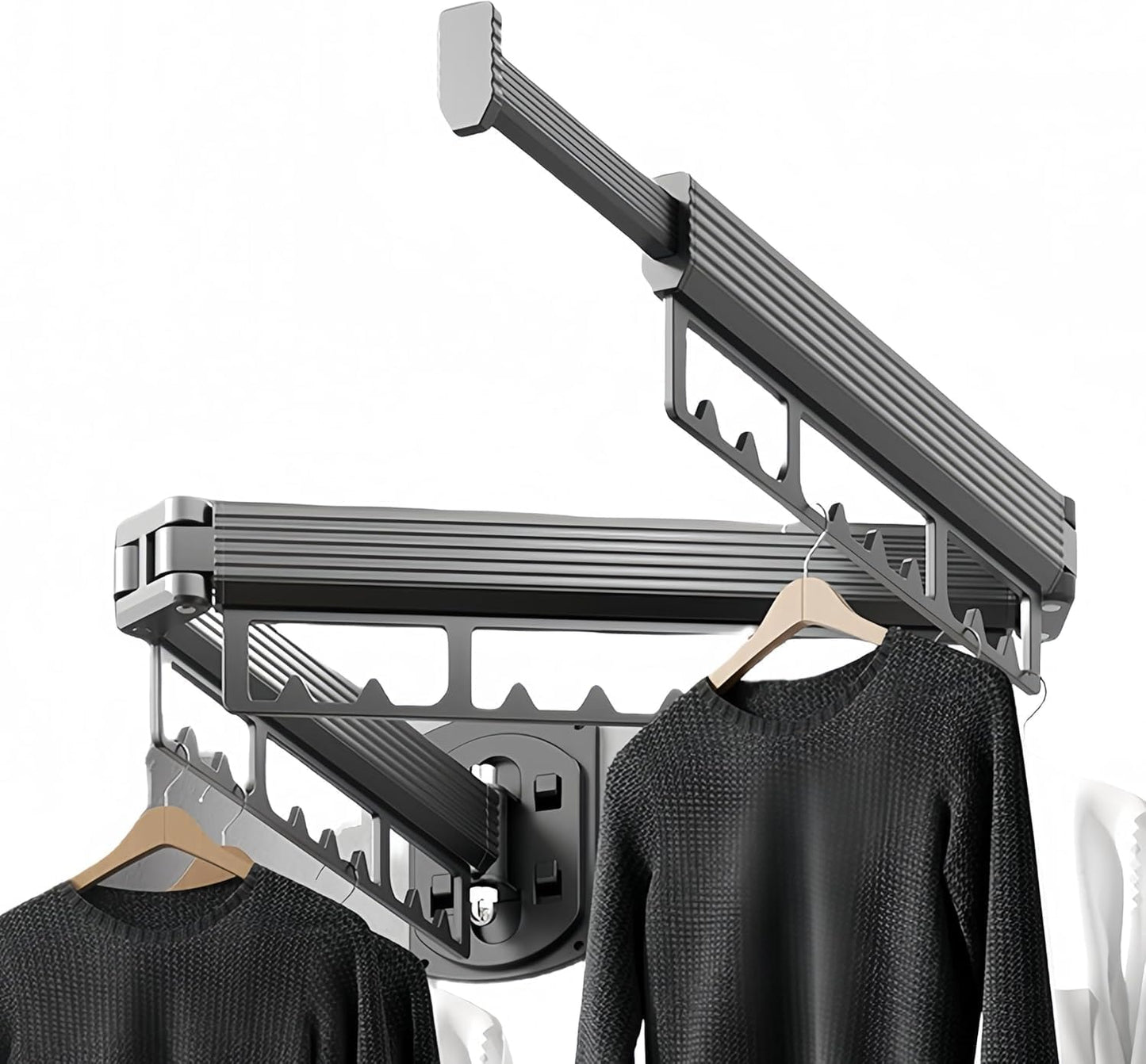 Perchero pared estante colgante para ropa sucia gris