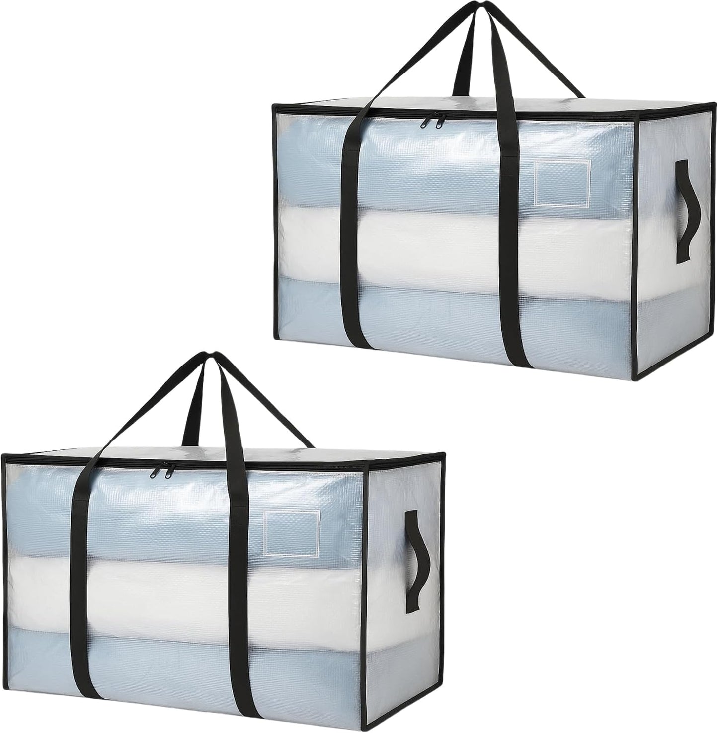 2 Pzas Bolsas Transparentes Extra Grandes con Cremallera