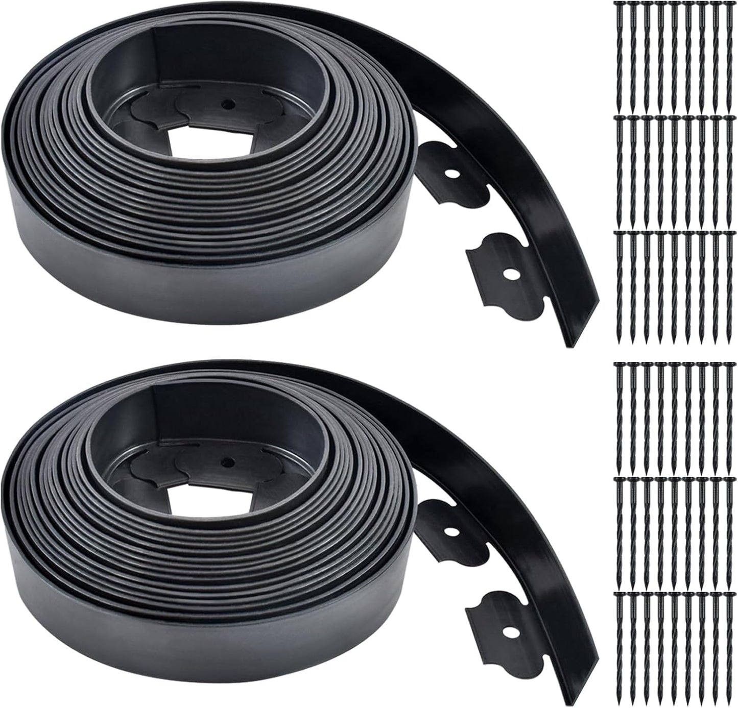 Borde jardín 60ft x 2pulg 54 picos negro