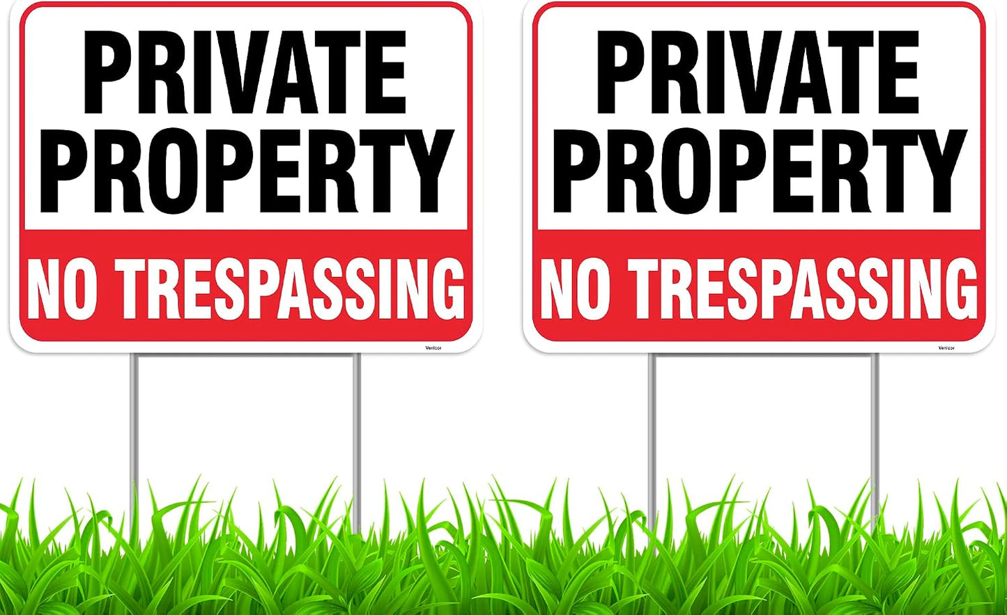 Señal No Trespassing plástico corrugado 17x13"