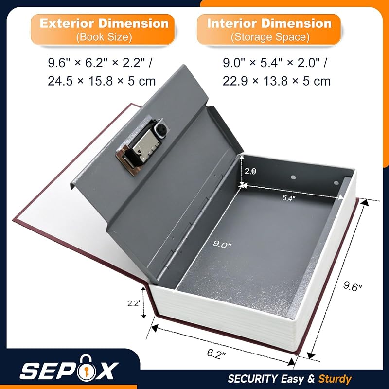 Caja fuerte libro cerradura combinación acero dormitorio