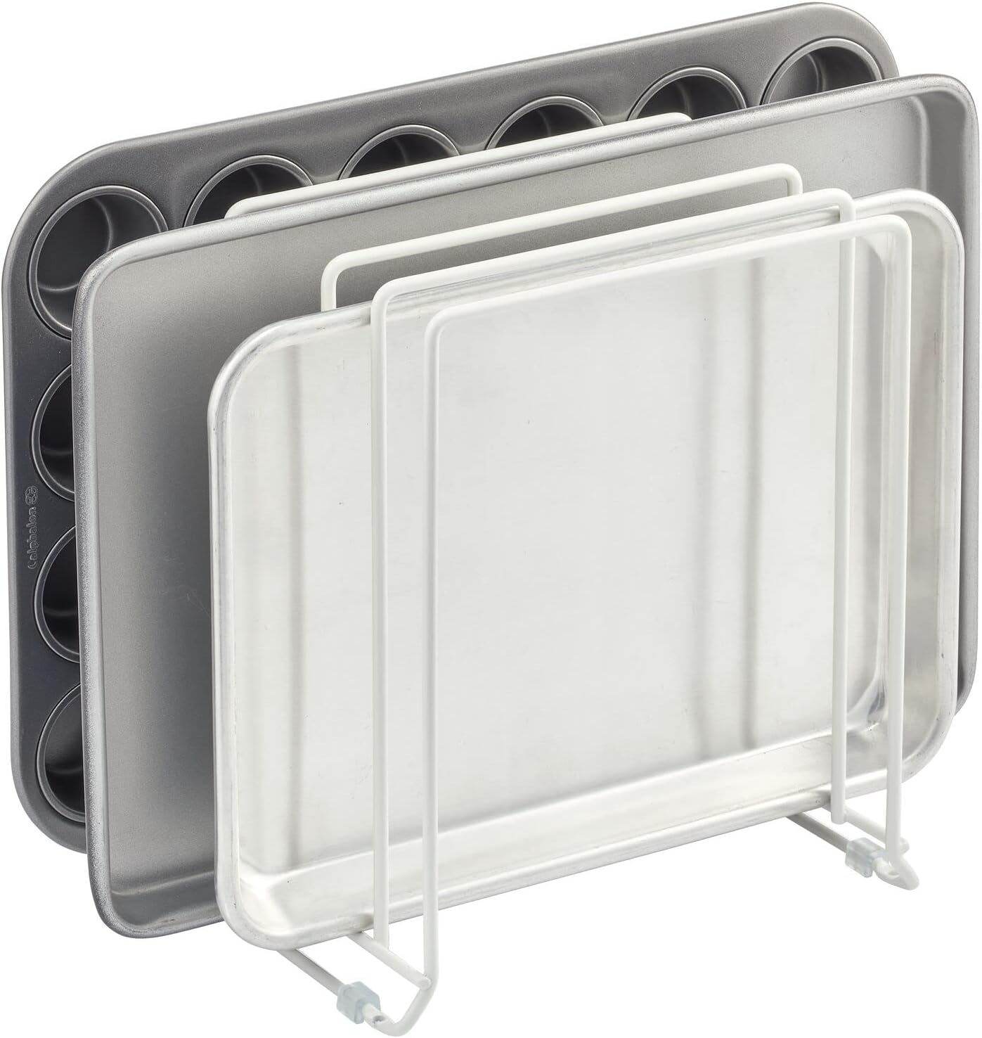 Organiz. bandeja acero cocina soporte 5 ranuras sartén tapas