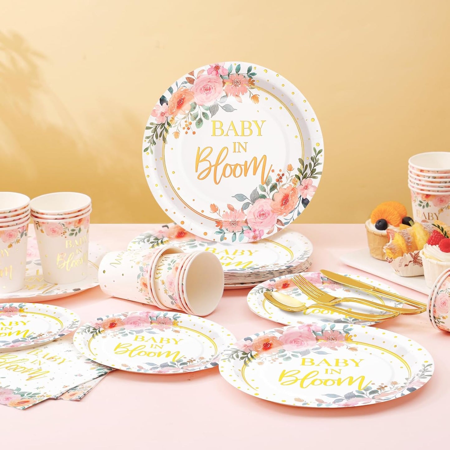 350 Pzas Decoraciones Baby Shower Rosas BabypulgadaBloom