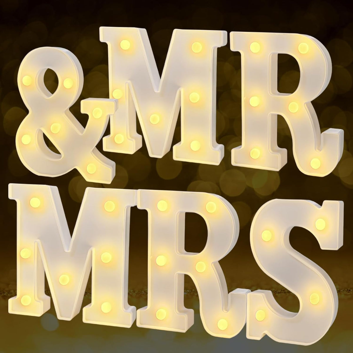 6 Letras LED 6.2pulg Brillantes para Boda Mesa