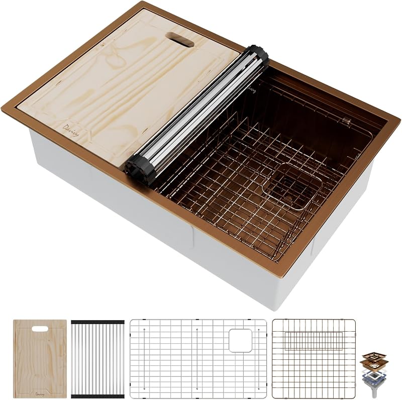 Fregadero cocina acero inox 31x21" doble pista