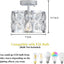 Lámpara techo redonda 9pulg cristal cromado cocina dormitorio