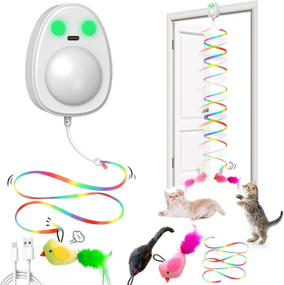 Juguetes interactivos gatos pájaro eléctrico varita ratón