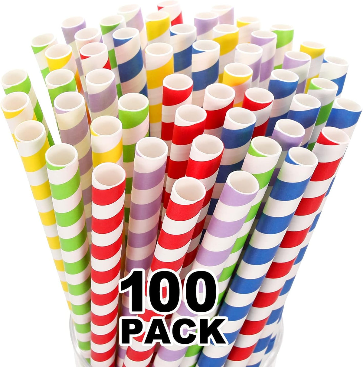 100 Pzas Pajitas Biodegradables Ancho 0.394pulg para Boba Té