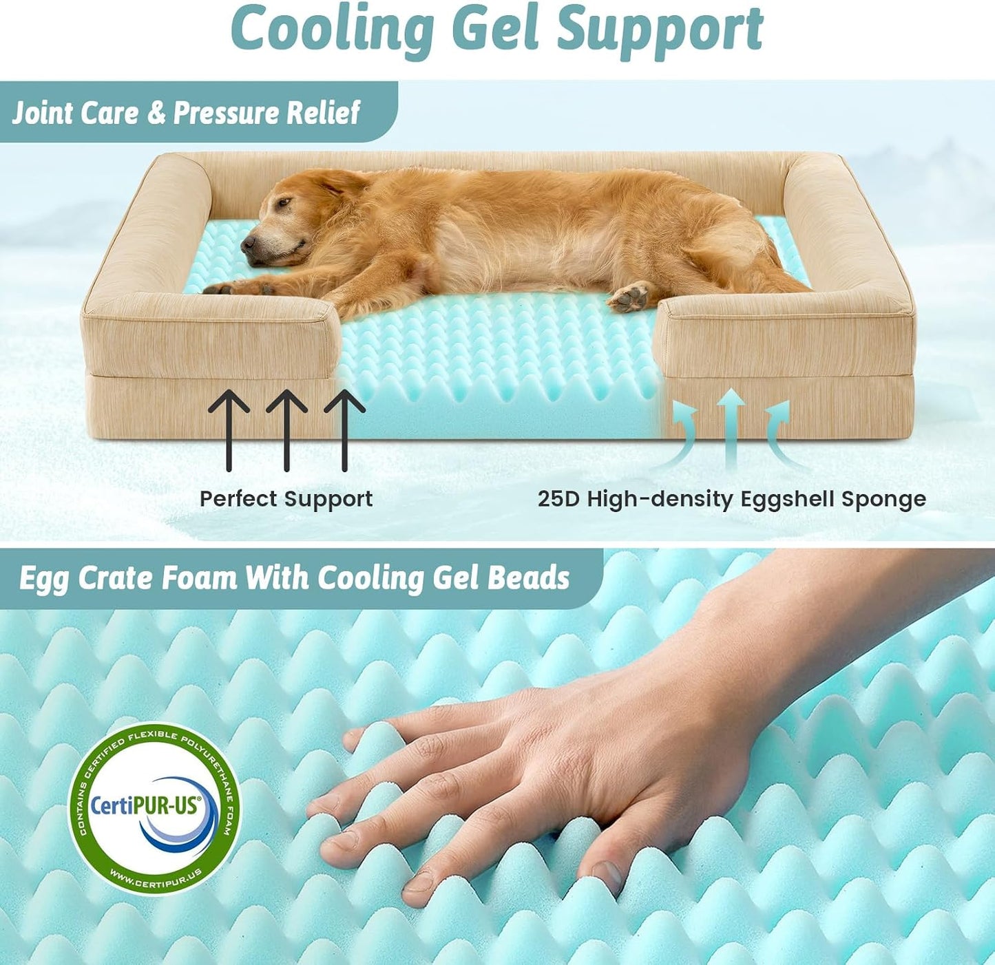 Cama perros XL espuma ortopédica antideslizante