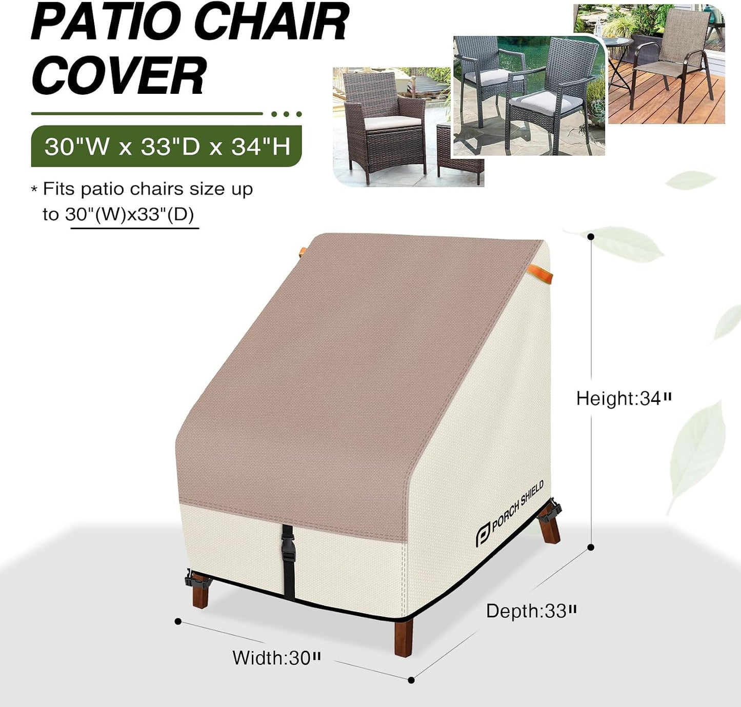 Fundas sillas patio impermeables 30x33x34" set 4