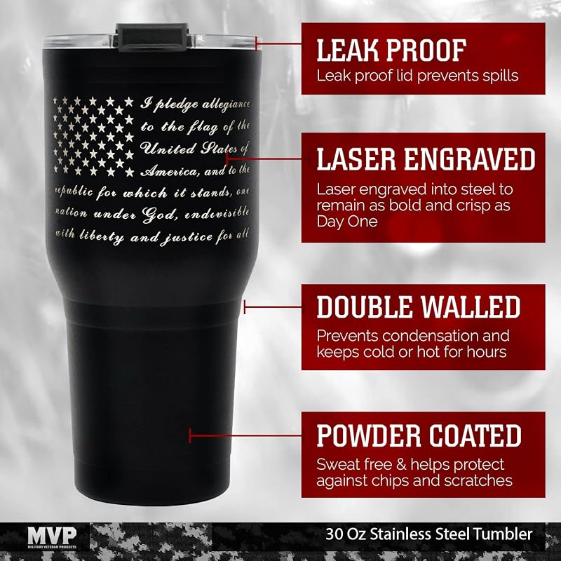 Vaso café acero inox 30oz doble pared bandera estadounidense