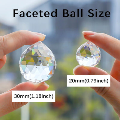 48 Pzas Prisma Cristal Facetado 1.2pulg Atrapador Brillo Ventana
