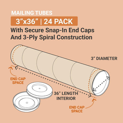 Tubos Aviditi 24" para envío con papel kraft