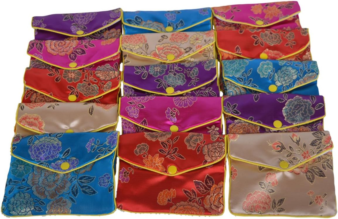 15 Pzas Bolsas Brocado Seda China Regalo Grande