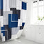 Cortina ducha geométrica 72x78 pulg poliéster impermeable