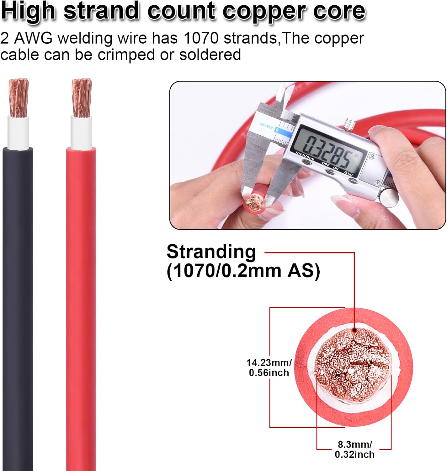 Cable 1/0 AWG batería flexible aislamiento mejorado