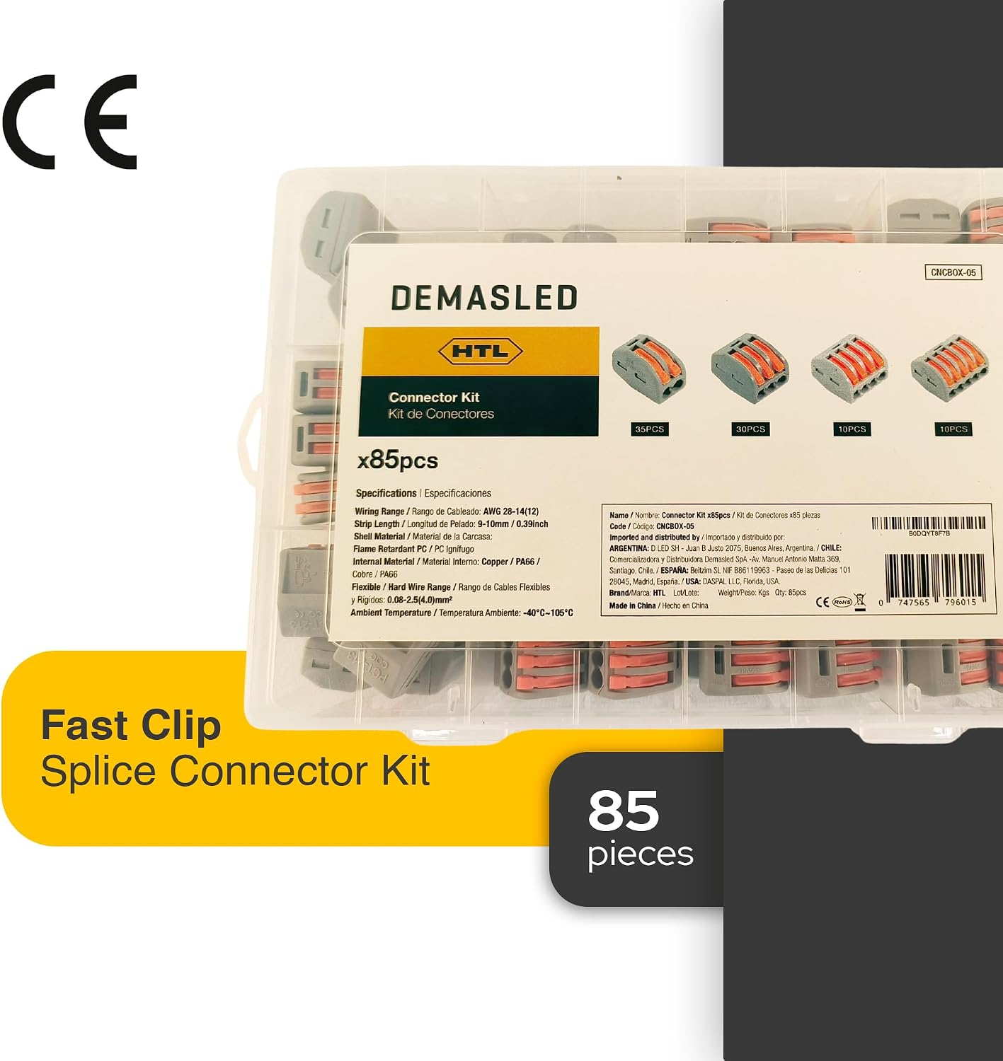 85 Conectores Cable 2-5 Terminales Empalme Eléctrico