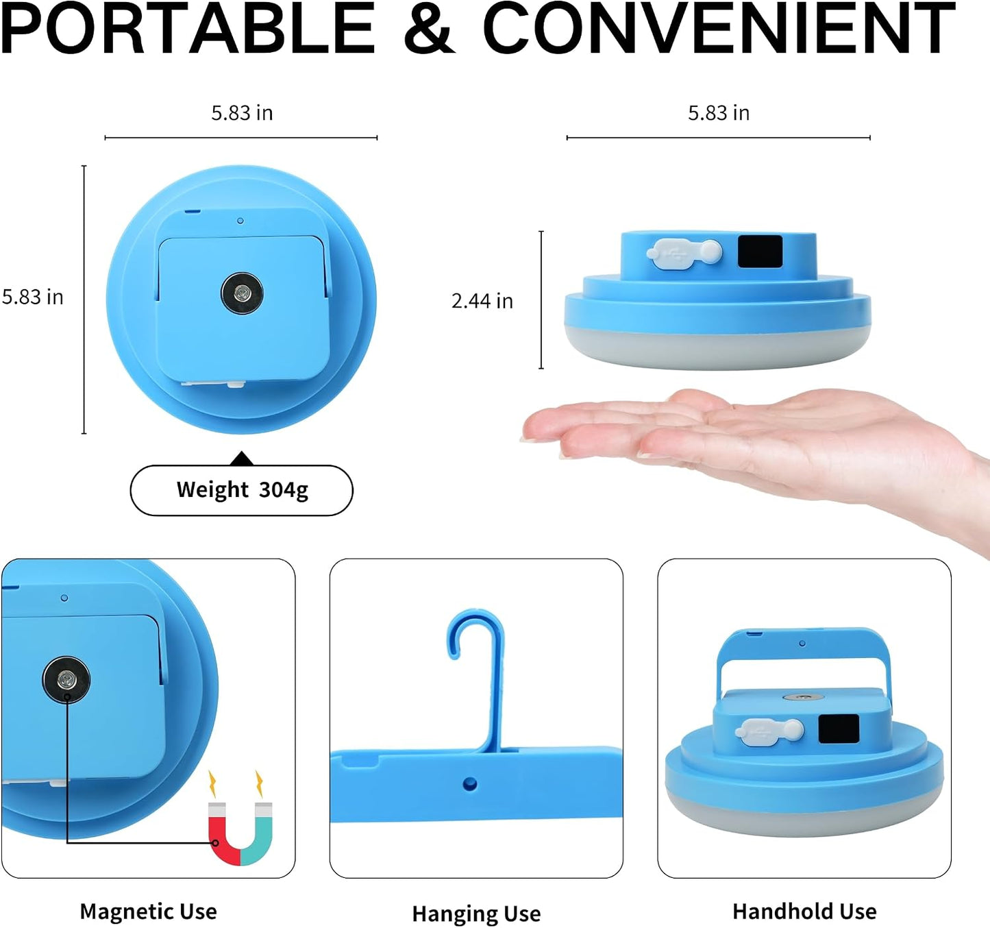 Linterna camping recargable 6000mAh USB LED IP65