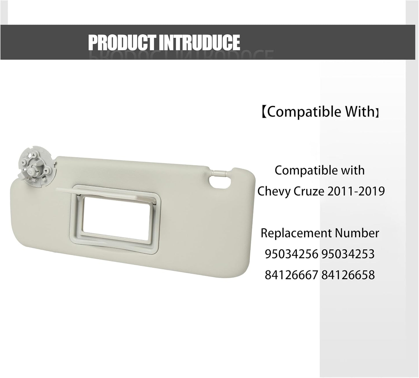 Visera solar izquierda Chevy Cruze 11-19 gris repuesto